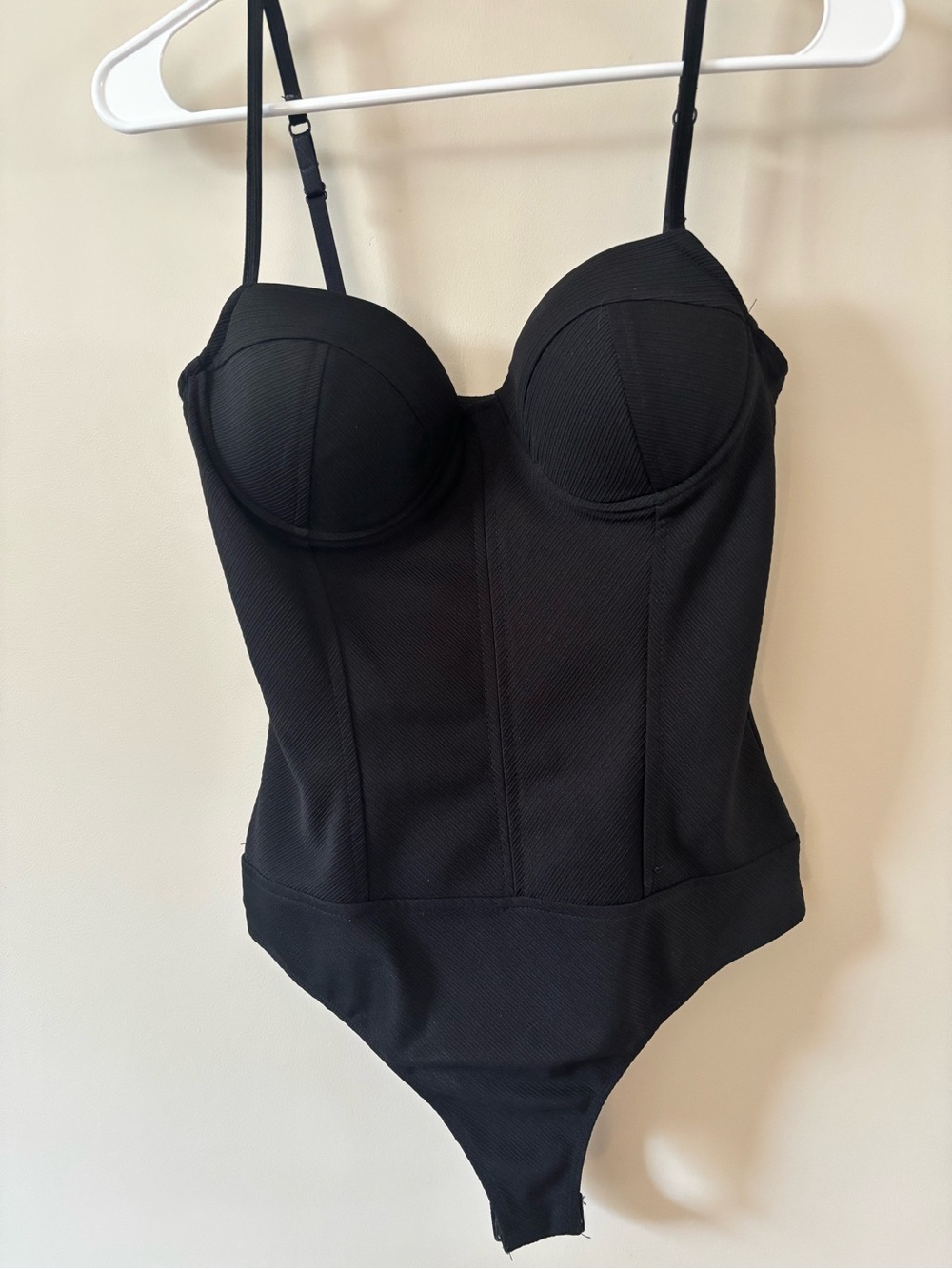 Fashion Nova Black Structured Bustier Bodysuit